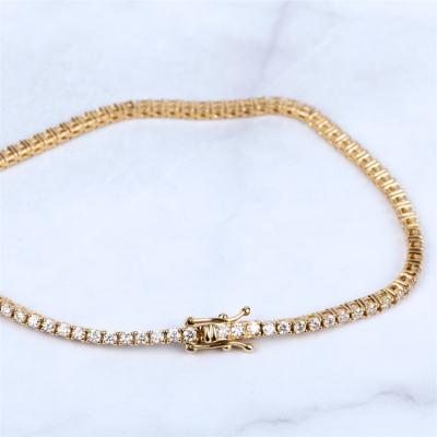 China Custom Timeless Classic Fine Yellow Gold Diamond Tennis Bracelet Natural Jewelry 18k Hot Sale High Quality CLASSIC for sale