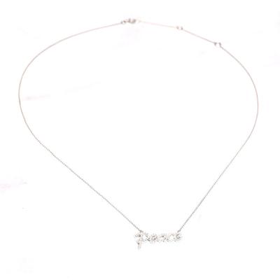 China TRENDY Hot Sale Customized OEM Fashion Fine Jewelry Trendy 18k White Gold Natural Diamond PEACE Necklace for sale