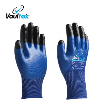 China Work Protection Vaultex Black Hand Cut Welding Resistant Personal Protection Latex Exam Work Gloves Safety Construction Powder Free for sale