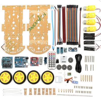 China Education Manufacturer Selling Motor Smart Robot Car Chassis Kit Speed ​​Encoder 4wd 4 Wheel Drive Robotic Programming Electronic Car for sale