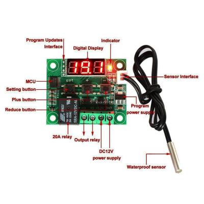 China XH-W1209 Digital Display Thermostat High Precision Temperature Controller Micro Temperature Switch Temperature Control Panel 49*40mm for sale