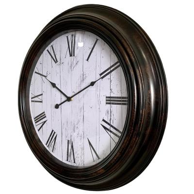 China Antique High Quality Vintage Style Large Wall Clock Station Retro Frame Home Decor Frame Wall Clock for sale