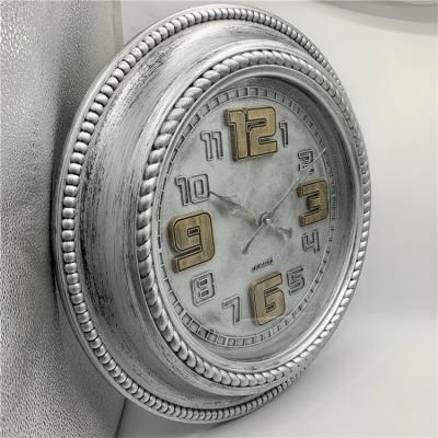 China Antique style 20 inch gold Zhangzhou wall clock battery clock large silver retro pendulum decoration wholesale clock with low price for sale