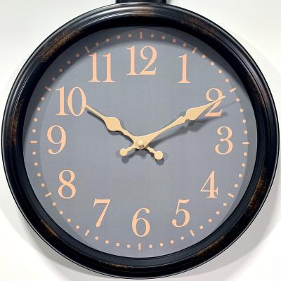 China Modern American Antique Home Decor Living Room Style 16 Inch Plastic Quartz Wall Clock New Style Products for sale