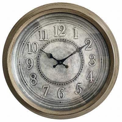 China Hot Selling Small Antique Retro Home Decor Silver Color 13Inch Amazon Style Plastic Antique Clock For Wall for sale