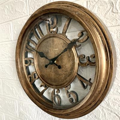 China American style antique style wall quartz clock for sale home decor 13 inch anlog retro wall clock decor items for sale