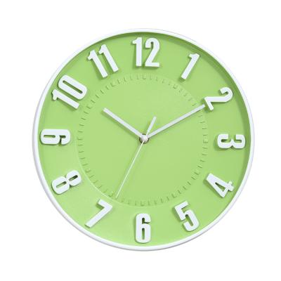 China Antique style 12 inch custom modern plastic time display wall clock for sale home relogio decor Zhangzhou factory for sale