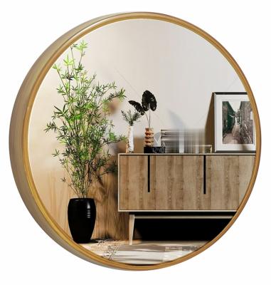 China 14 Inch Rustic Simple Round Decor Wall Mirror Wall Mirror Modern Antique Home Accessory for sale