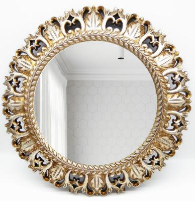 China 16 Inch Gold Finish Retro Antique Rustic Home Decor Wall Accessory Mirror For Sale for sale