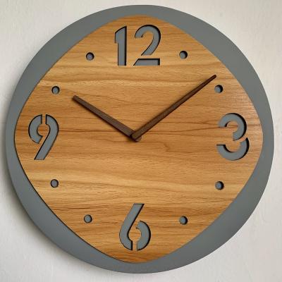 China Hot High Quality LUMINOVA Clock Zhangzhou Rotated Quartz Wood MDF Home Decorative Wall Clock For Sale for sale