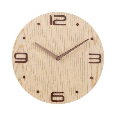 China Hot High Quality LUMINOVA Clock Zhangzhou Rotated Quartz Wood MDF Home Decorative Wall Clock For Sale for sale