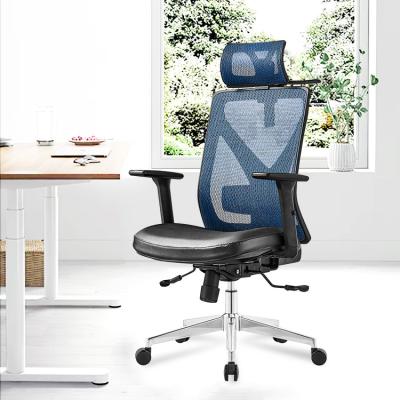 China Wholesale Modern Luxury Black Leather Adjustable Rotating Mesh Ergonomic Executive Chair PU Office Chair for sale