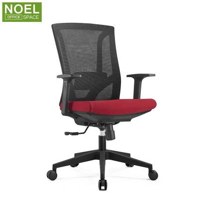 China No Noise & No Harm To Floor Popular Ergonomic Middle Back Black Swivel Mesh Office Chair for sale