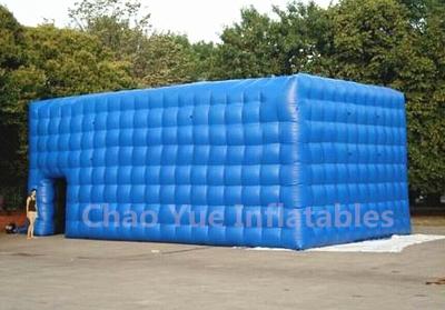 China PVC Tarpaulin Blue Inflatable Cube Tent for outdoor event for sale