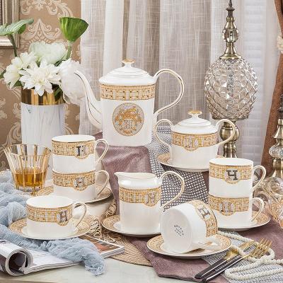 China Fine Ceramic Polka Dot Style Dinner Set Fine Ceramic Bone China Dot Tea Set Coffee Cup Viable European Striped Cup Saucer Printing 10 Sets Factory for sale