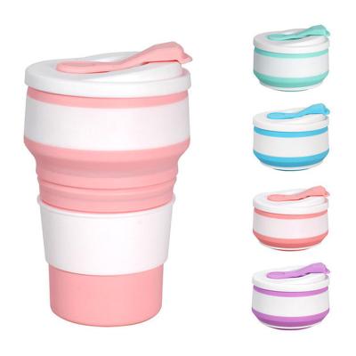 China Viable Hot Creative Silicone Water Cup Around Cup Silicone Water Telescopic Folding Single Layer Cup for sale