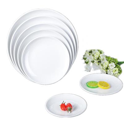 China Sustainable Luxury Ceramic Dish Dinner Set Dish Set Round For Restaurant Melamine Dishes Pattern White Waves Dinnerware Dish for sale