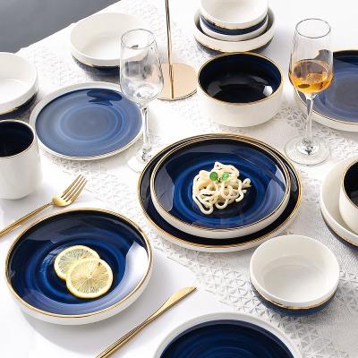 China Hot Selling Hotel Kitchen Restaurant Cheap Dinnerware Ceramic Dinner Dish Dishes Set for sale