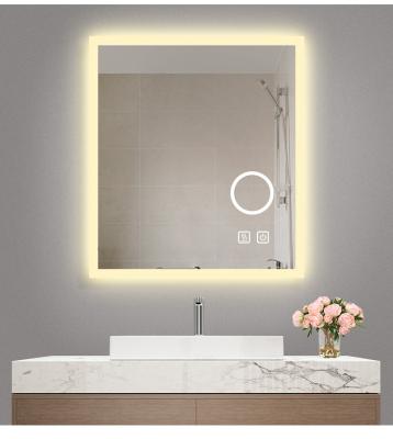 China New Design China Supplier Double Shelf Dressing Mirror Lighted Touch Switch With Magnifying Glass for sale