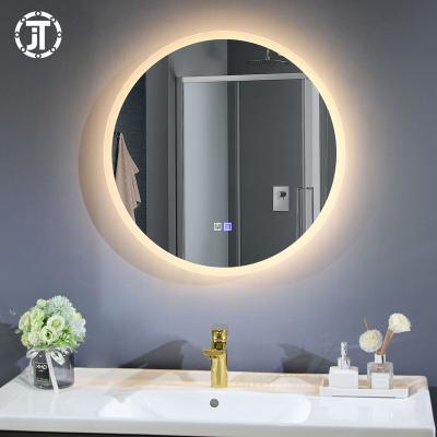 China Factory Wholesale Furniture Bedroom Round Shape Lighted Wall Makeup Mirror With Light Bathroom Vanity Led Smart Mirror for sale