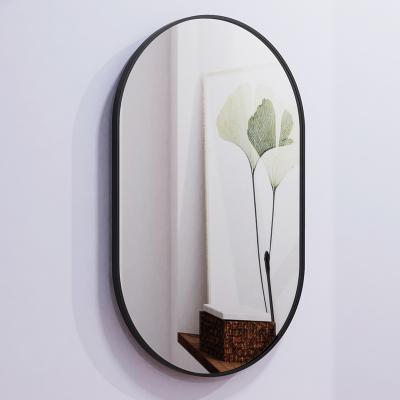 China Modern Frameless Bathroom Beveled Polished Oval Bathroom Vanity Wall Mirror for sale