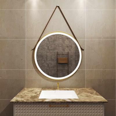 China Living Room Furniture Lighted Luxury Circular Wall Hanging Mirror Vanity Led Mirror For Bath Decorative Mirror Illuminated for sale