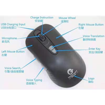 China High Sensitivity TG Smart Voice Mouse is a new wireless mouse with built-in lithium battery, voice to text and 110 translations for sale