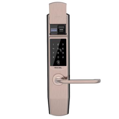 China Wholesale Anti-theft Zinc Alloy Fingerprint Door Gold Color Security Smart Door Lock For Outdoor Home for sale