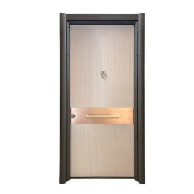 China Modern Solid Teak Exterior Double Doors Security Steel Turkish Modern Steel Doors for sale