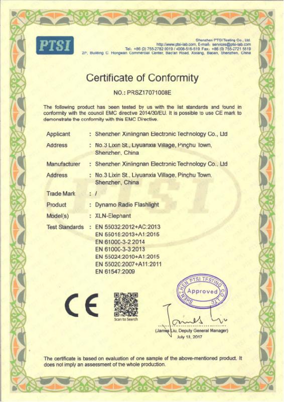 CE - Shenzhen Xinlingnan Electronic Technology Co., Ltd.