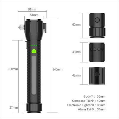 China Convenient high quality multifunctional outdoor led rechargeable flashlight for sale