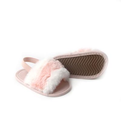 China Flat 0-24 Months Beautiful Baby Arab Sandals Leather Slipper Baby Sandals for sale