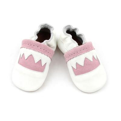 China Genuine Leather All Season Pillowy Infant Shoes Pink And White Upper Goat Leather Soft Leather Shoes for sale