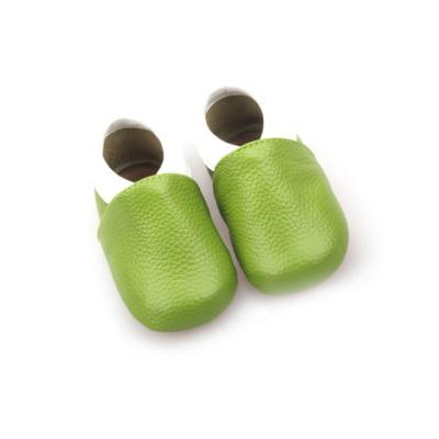 China Newborn Flat Shoes Suede Genuine Leather Genuine Leather Outsole Green Soft Leather Shoes for sale