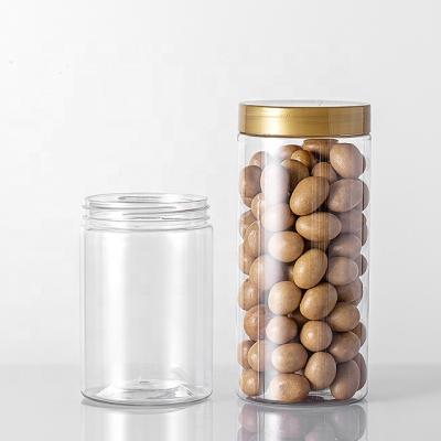 China 650ML Food Grade Non-Toxic Clear Plastic PET Round Upright Containers With Lids For Food for sale