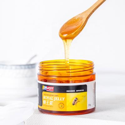 China Luxury RTS ABS Plastic Honey Bottles Airless Jar For Jelly Round Straight Amber Screw Royal Top Shinning Gold Lid 250g480g500g640g for sale