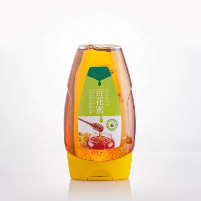 China food & Beverage Packaging PET HONEY BOTTLE With Squeeze Cap Silicone Insider for sale