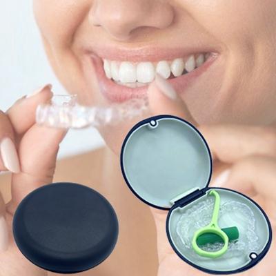 China Recyclable New Design Invisible Braces Aligners Case With Plastic Magnet Denture Box for sale