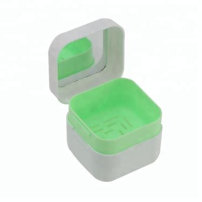 China New Design Denture Dental Packaging Box With Glass Mirror Denture Wholesale Storage Box for sale