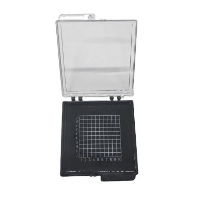 China 85x85x12mmOEM Egocentrism resins box recyclable plastic chip / optoelectronic gel sticky carrying box for sale