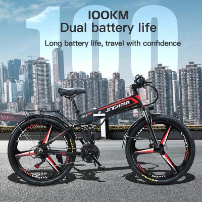 China Hot Selling Big Battery Luxury Electric Cycle Dual Disc Brake Electric Bike For Adult 12.8ah*2 for sale