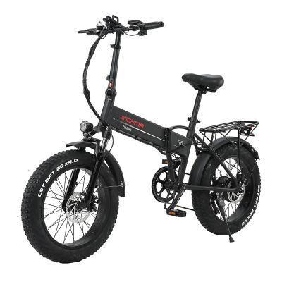 China JINGHMA Luxury 800W/12.8AH*2 48V 20 inch e-bicycle one snow moutain bike folding e-bike electric smart bike electric bicycle for sale