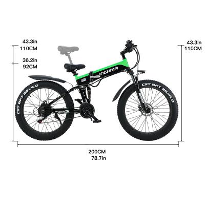 China JINGHMA 1000W /10AH *2 Luxury Professional Made Bicycle Reasonable Price Foldable Electric Bike From China for sale