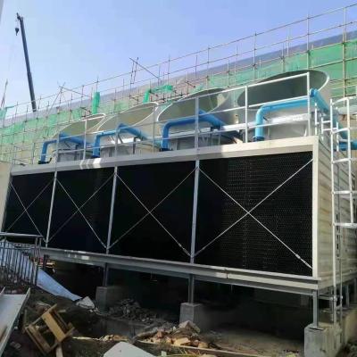 China Low Noise Cross Flow Water Cooling Tower Industrial Cooling System 150T FRP Industrial Square Chiller for sale