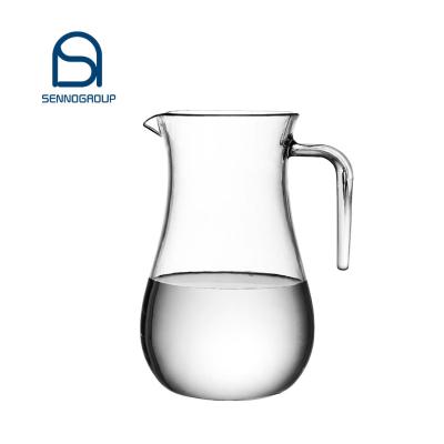 China PC Water Heat Resistant Acrylic Pitcher Crystal Clear Plastic Viable Decanter Water Jug With Handle Plastic Juice Jug for sale