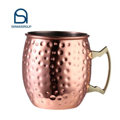 China Durable Stainless Steel Hammered Russian Standard Moscow Mule Mugs for sale