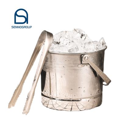 China Viable stainless steel wine ice bucket with ice tongs for sale