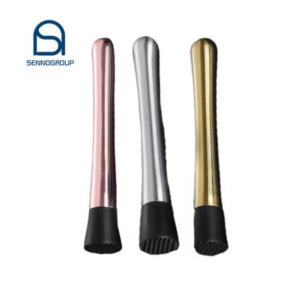 China Viable Customizable Metal Stainless Steel Rose Gold Sliver Cocktail Liquor Swizzel Drink Messy Person Bar Tool for sale