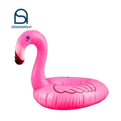 China Lovely Sustainable Flamingo Inflatable Pink Coasters Drink Cup Holder Inflatable Pool Floating Drinking Holder for sale