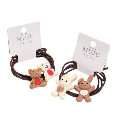 China Two-piece set of girls' hair rope cartoon main Korean main rope bear rope for sale